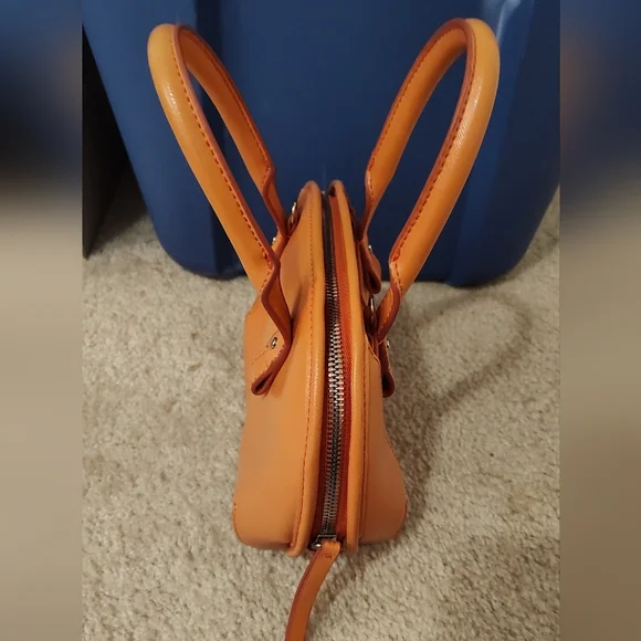 Nine West Shoulder Crossbody Bag Purse Hand Bag, Orange, Faux Leather - Picture 5 of 11